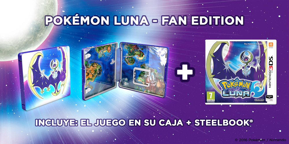 reservar pokemon sol luna fan edition nintendo new 3ds steelbook