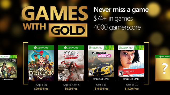 Xbox Gold Septiembre